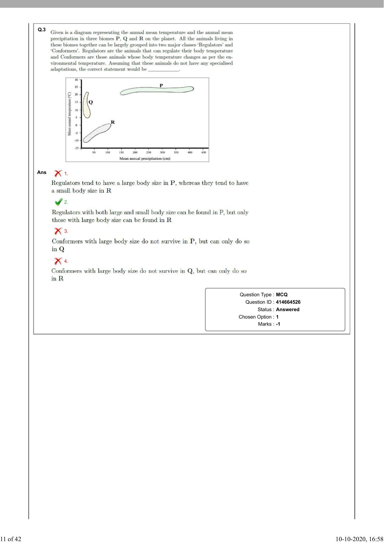 NEST Session I 2020 Question Paper - Page 11