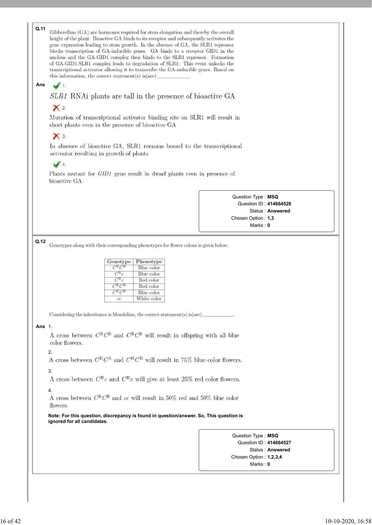 NEST Session I 2020 Question Paper - Page 16
