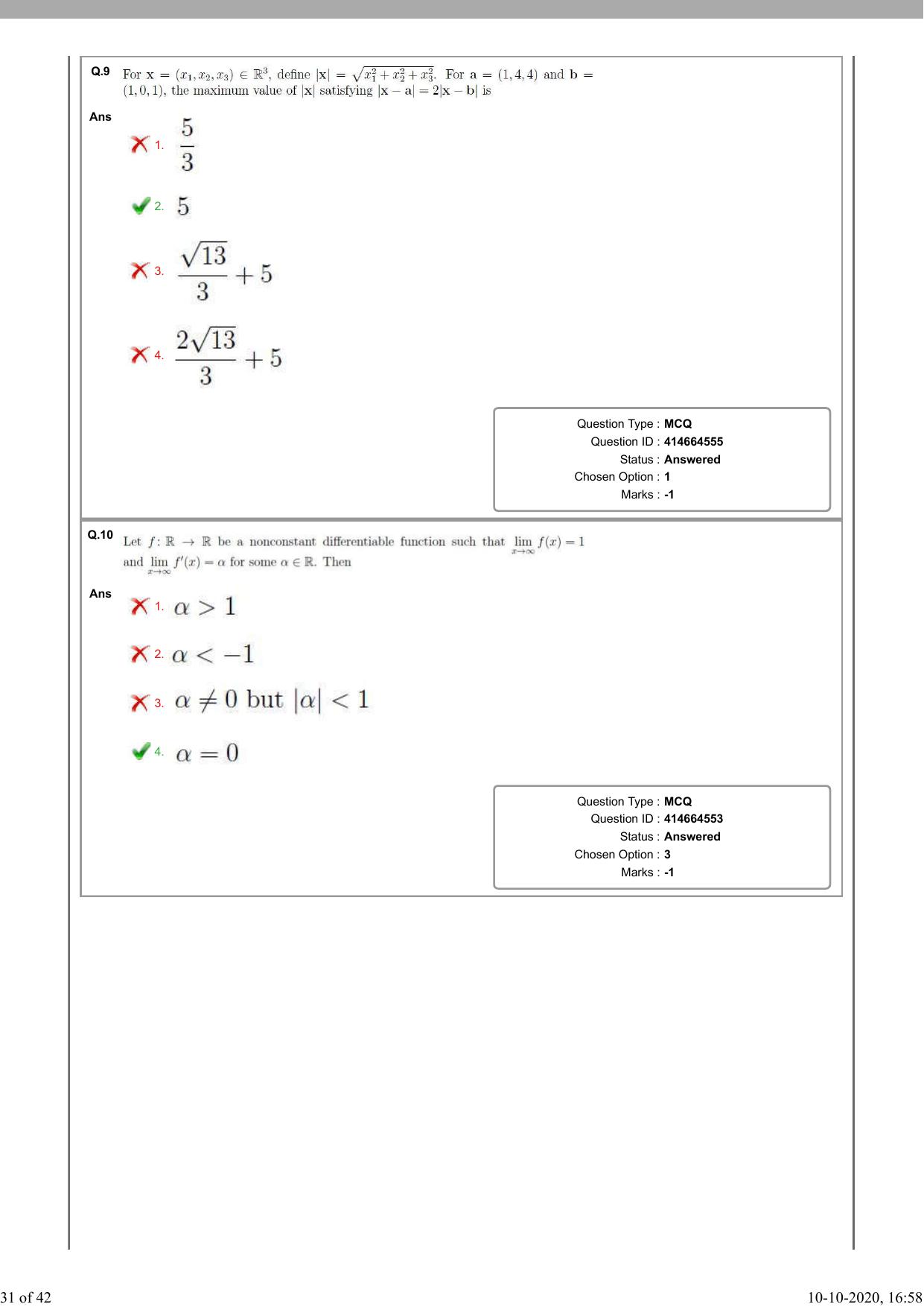 NEST Session I 2020 Question Paper - Page 31