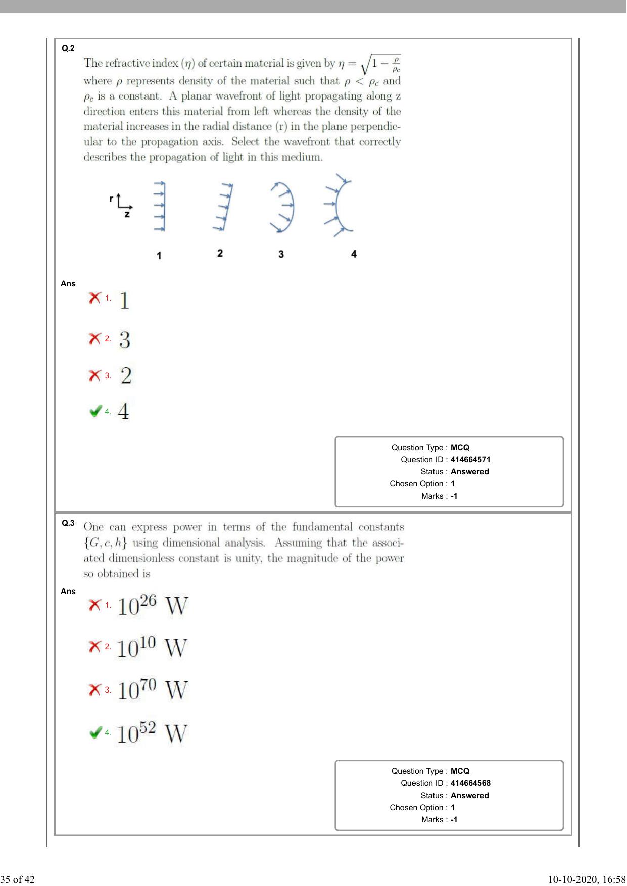 NEST Session I 2020 Question Paper - Page 35