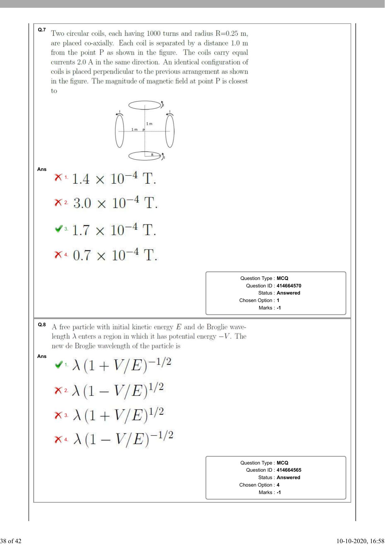NEST Session I 2020 Question Paper - Page 38