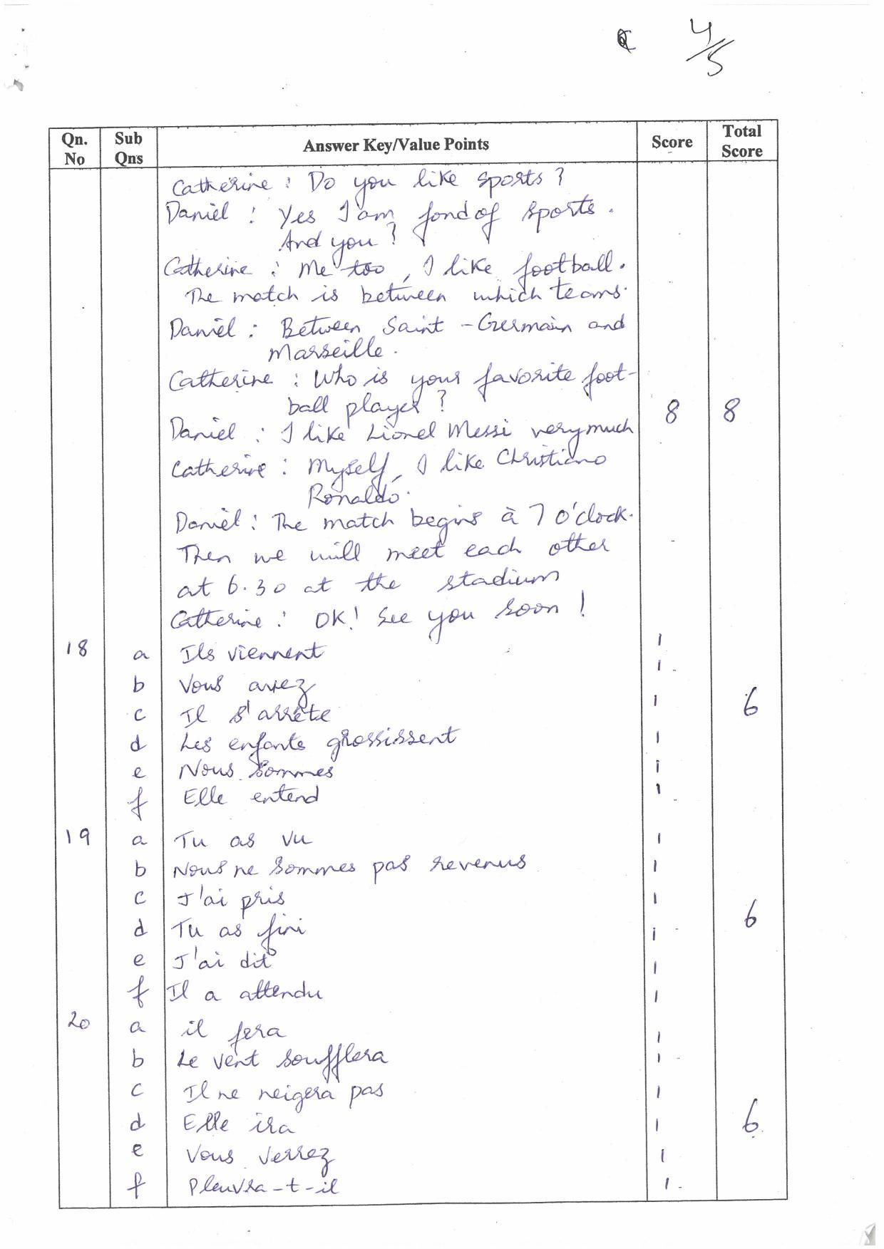 Kerala Plus One (Class 11th) Part-II French Answer Key 2021 - Page 4