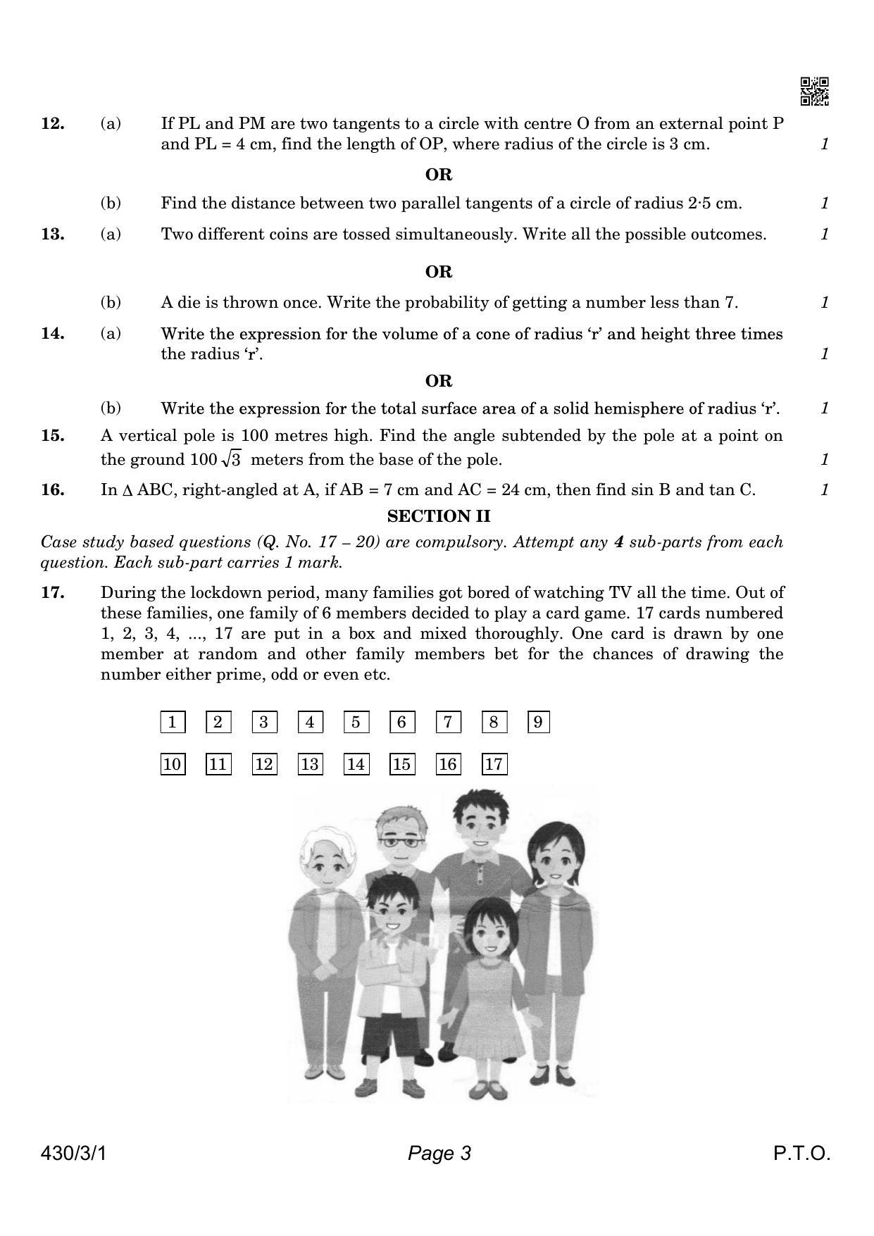 CBSE Class 10 QP_241_MATHS_BASIC 2021 Compartment Question Paper - Page 3