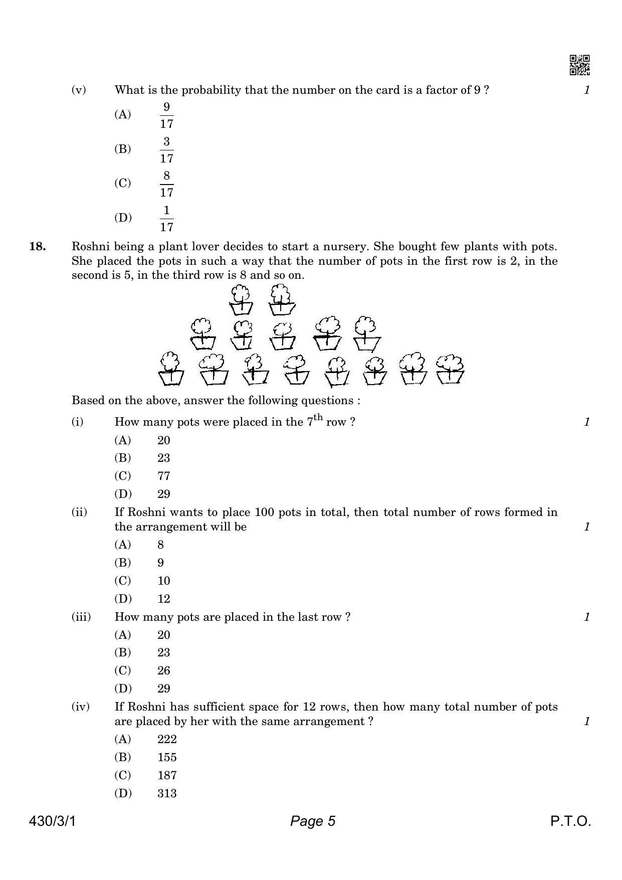 CBSE Class 10 QP_241_MATHS_BASIC 2021 Compartment Question Paper - Page 5