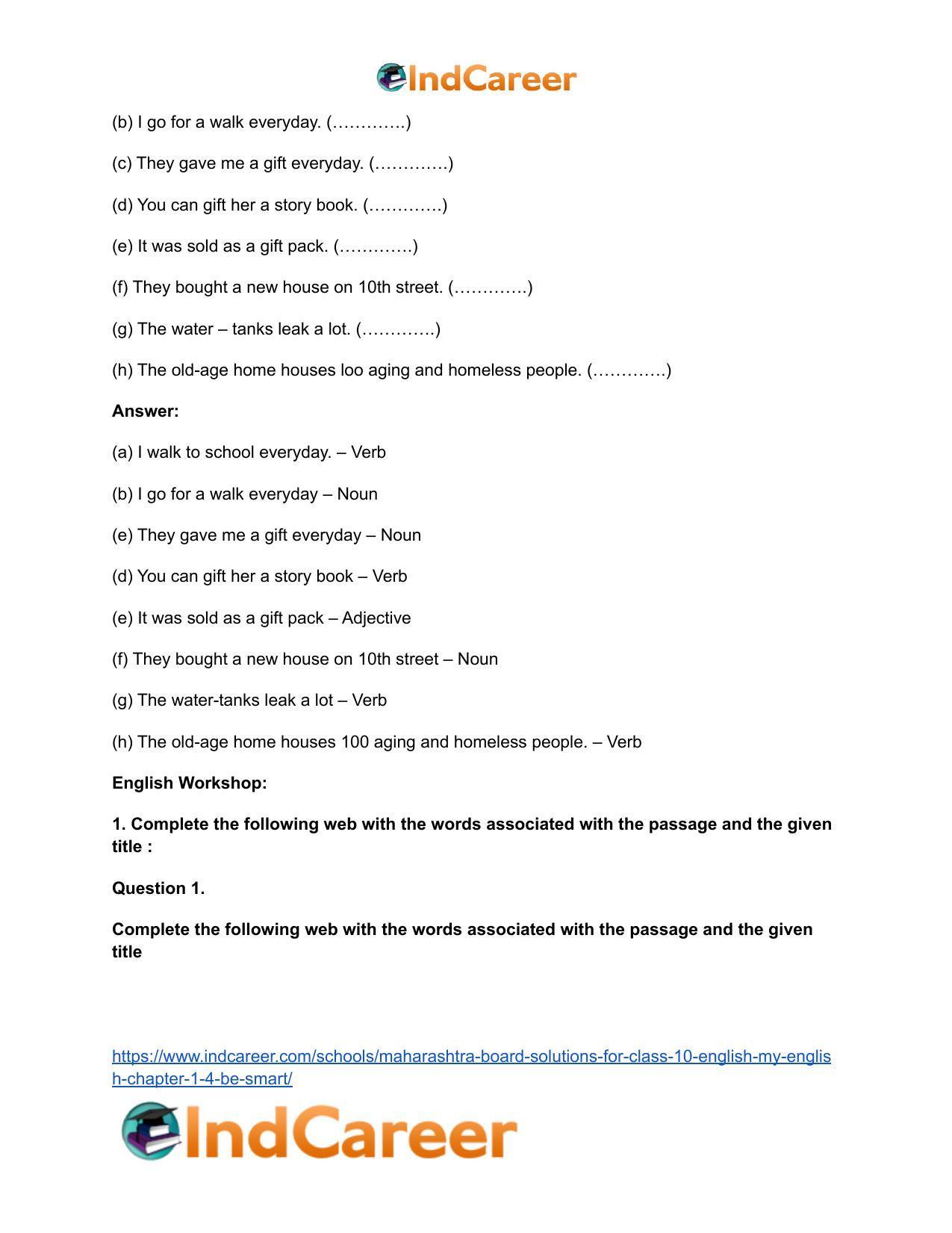 Maharashtra Board Solutions for Class 10- English (My English): Chapter 1.4- Be SMART - Page 5