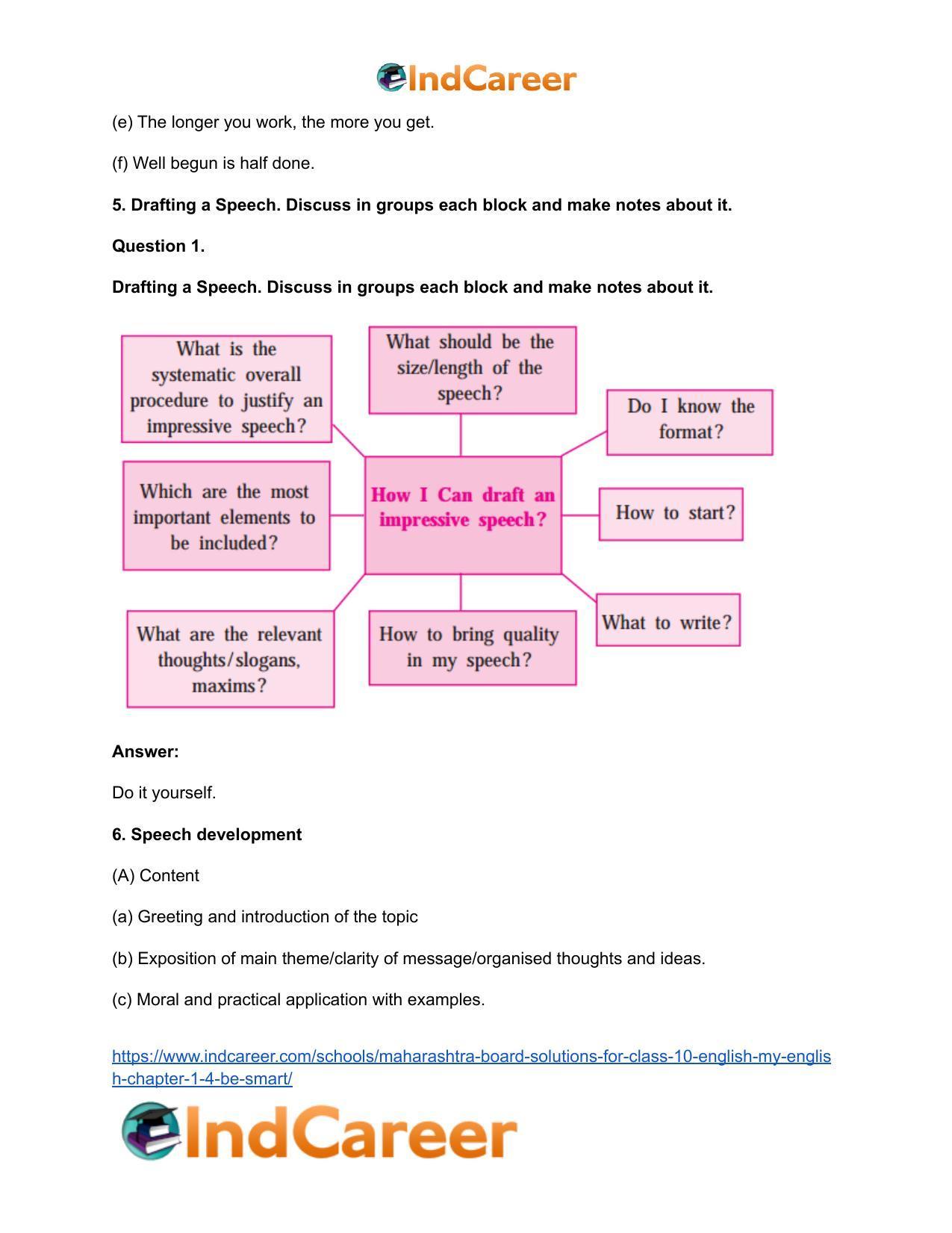 Maharashtra Board Solutions for Class 10- English (My English): Chapter 1.4- Be SMART - Page 9