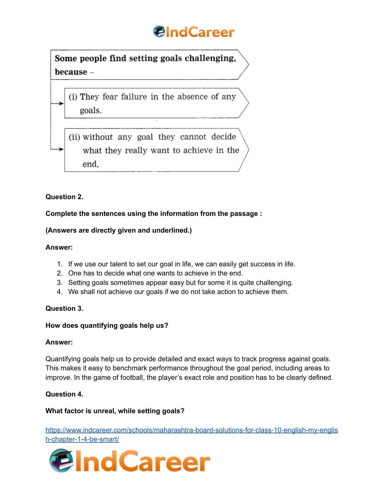 Maharashtra Board Solutions for Class 10- English (My English): Chapter 1.4- Be SMART - Page 24