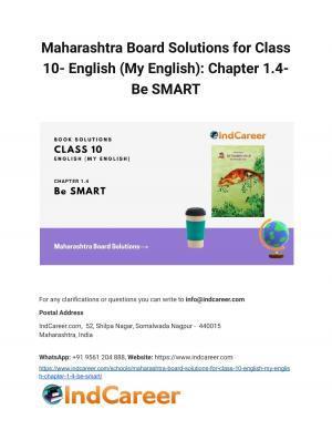 Maharashtra Board Solutions for Class 10- English (My English): Chapter 1.4- Be SMART