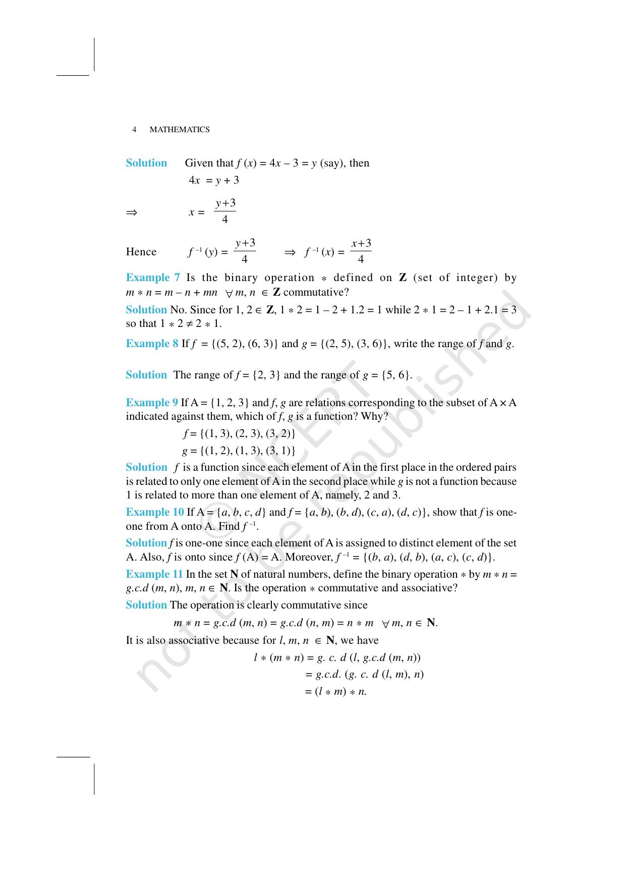 NCERT Exemplar Book for Class 12 Maths Chapter 1 Relations and Functions