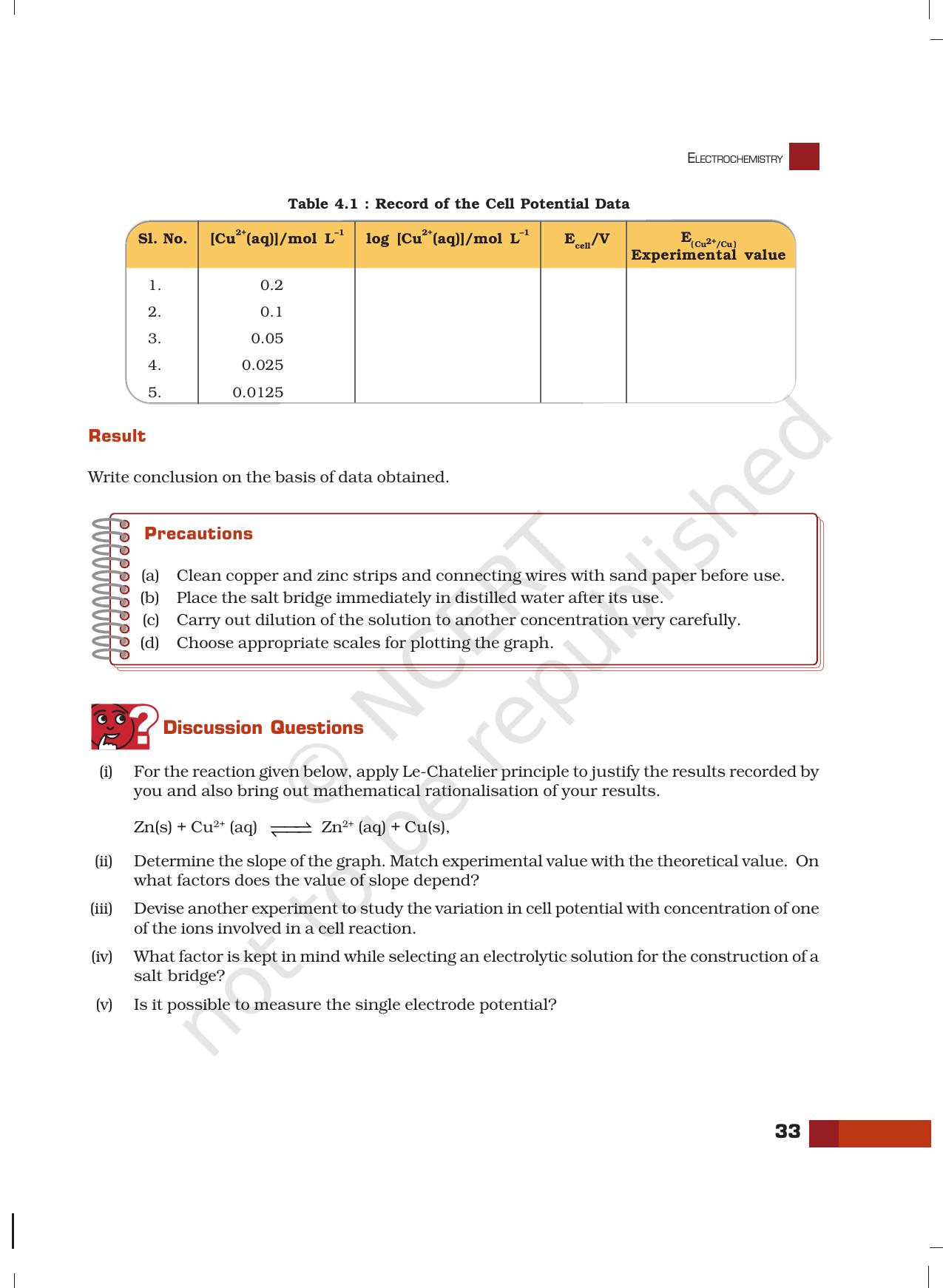 NCERT Laboratory Manuals for Class XII Chemistry - Unit 4 (Electrochemistry) - Page 4