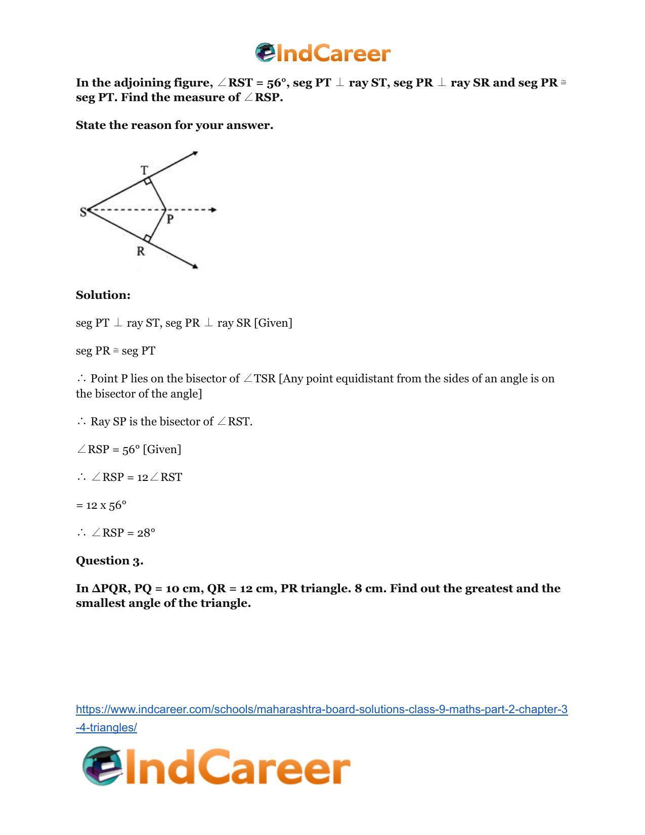 Maharashtra Board Solutions Class 9-Maths (Part 2): Chapter 3.4- Triangles - Page 3