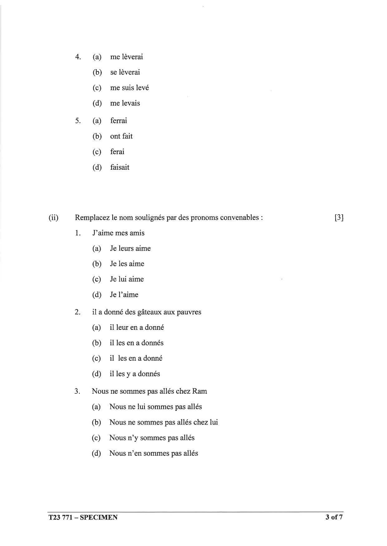 ICSE Class 10 French (Group 2) Sample Paper 2023 - Page 3