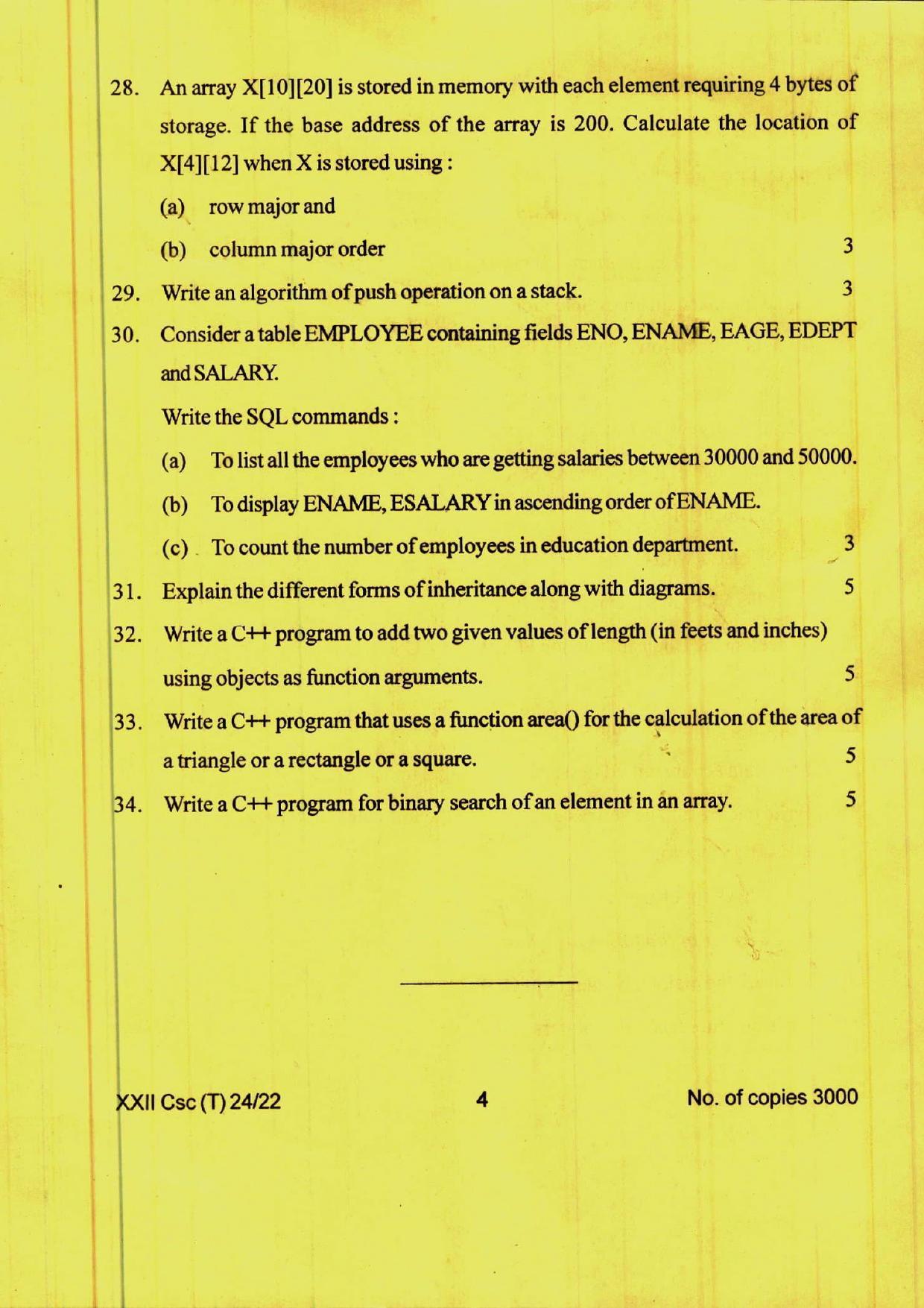 COHSEM 12th Question Papers 2022 Computer Science - Page 4