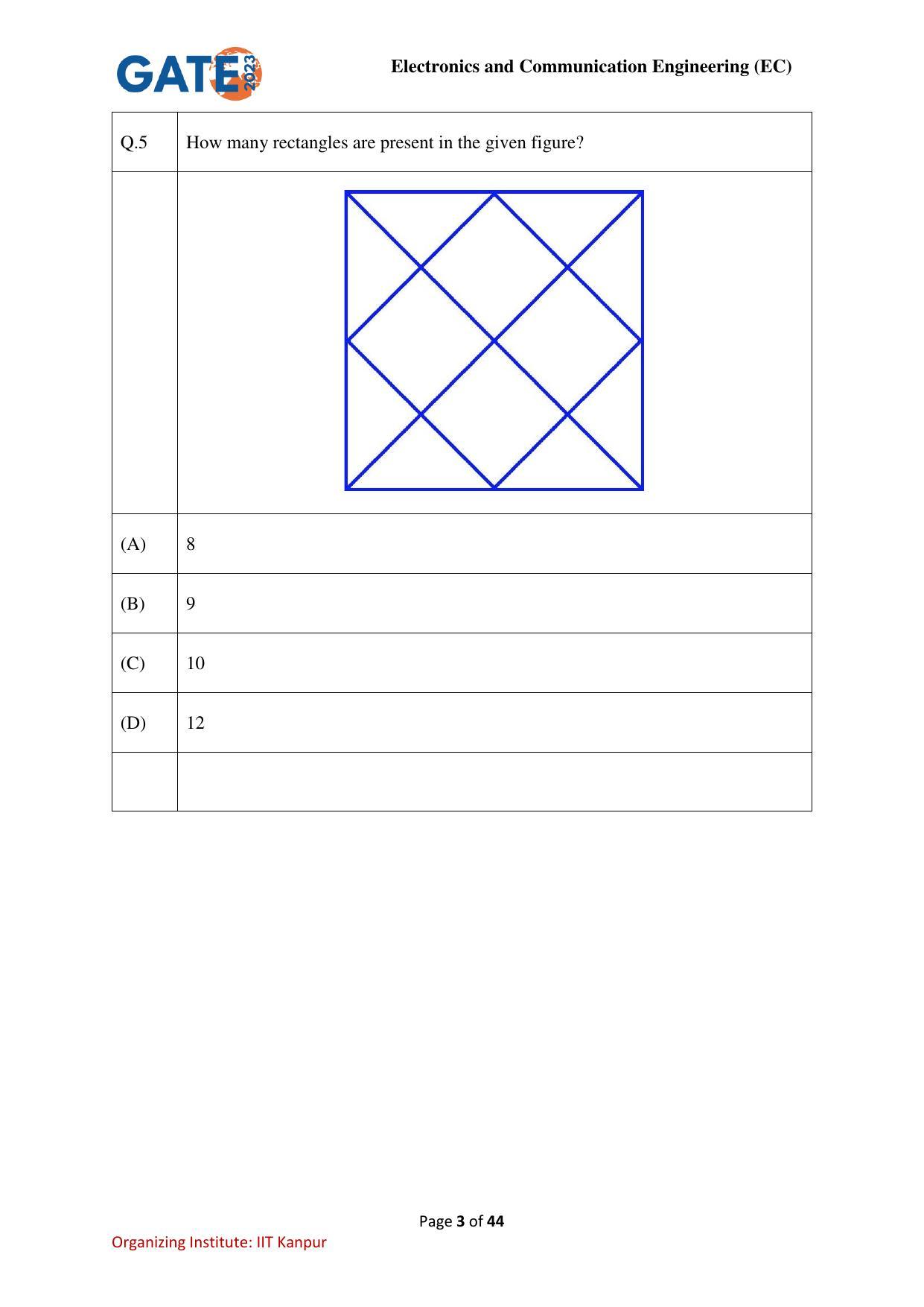 GATE 2023 Electronics and Communication Engineering (EC) Question Paper - Page 3