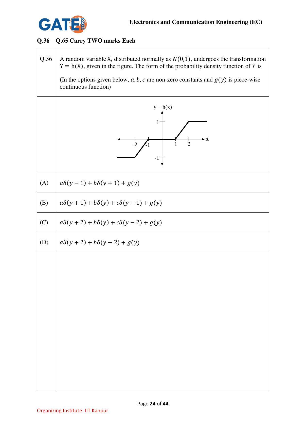GATE 2023 Electronics and Communication Engineering (EC) Question Paper - Page 24