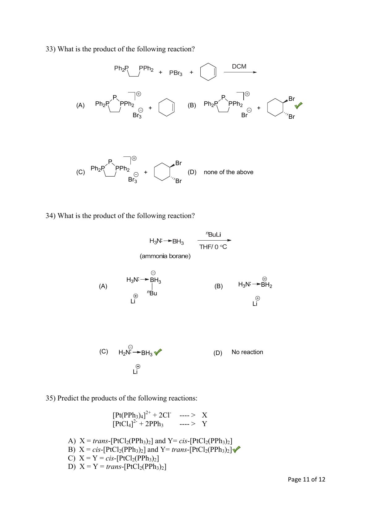 TIFR GS 2016 Chemistry X Question Paper - Page 11