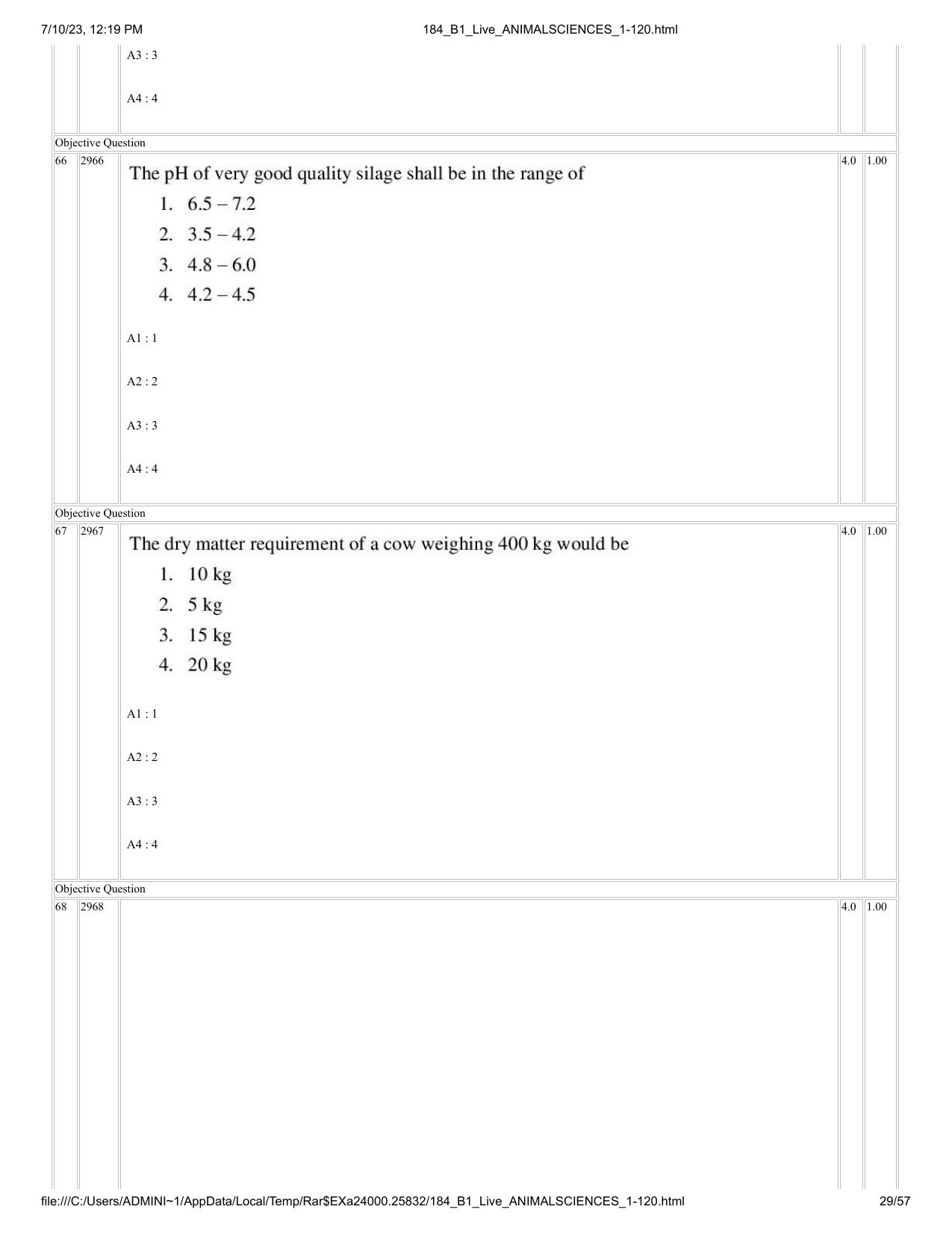 ICAR AIEEA PG 2023 ANIMAL SCIENCE Question Paper - Page 29