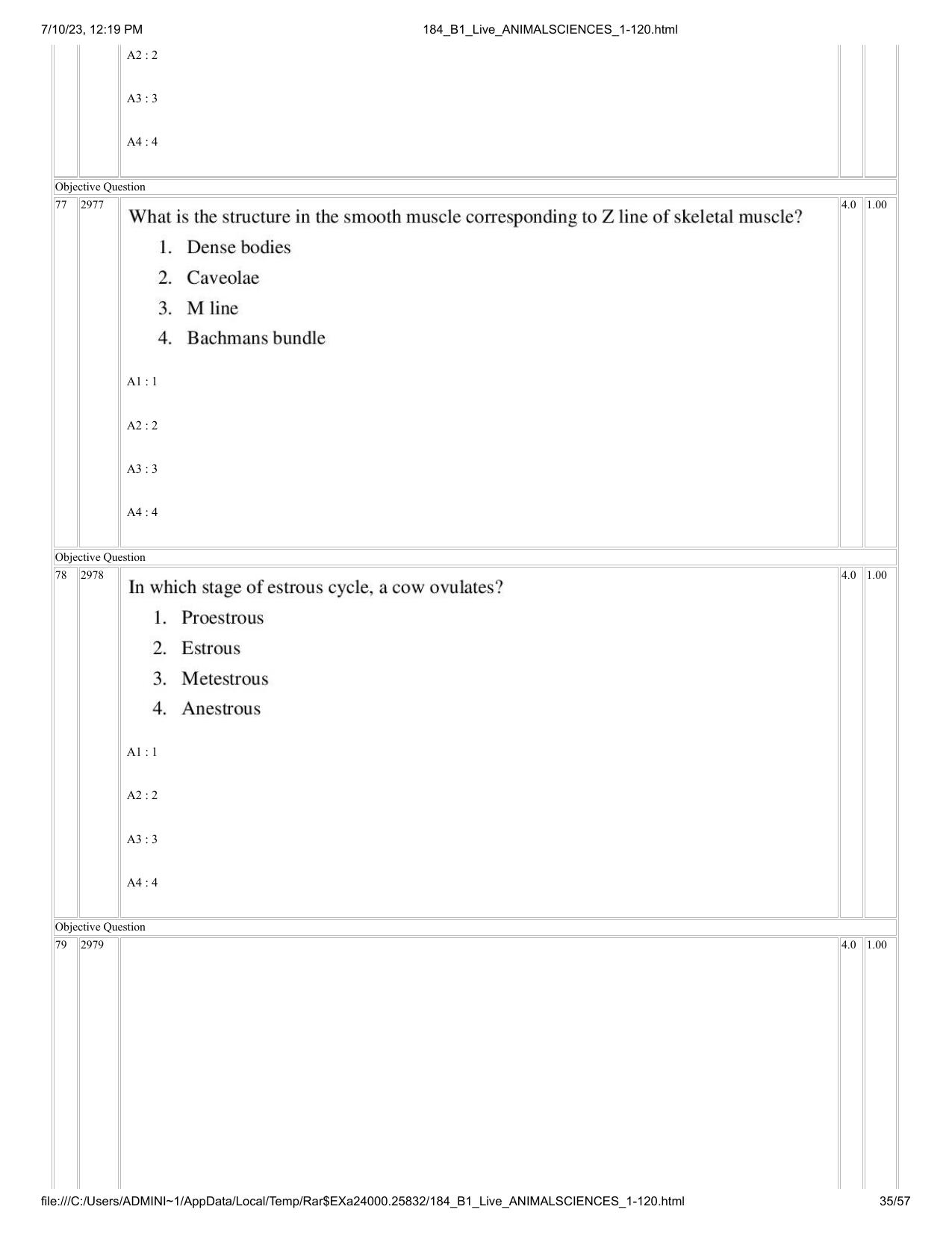ICAR AIEEA PG 2023 ANIMAL SCIENCE Question Paper - Page 35