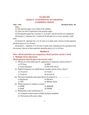 PSEB 12th Fundamental Of E-Bussiness Model Paper 2024