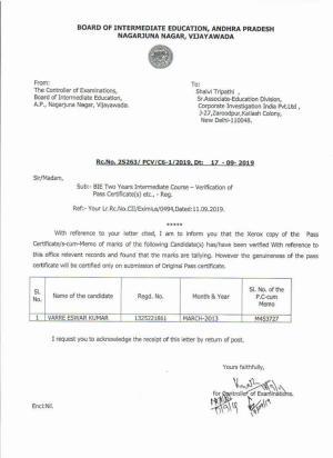 AP Inter 1st Year verification of PC May-2019-General Question Paper