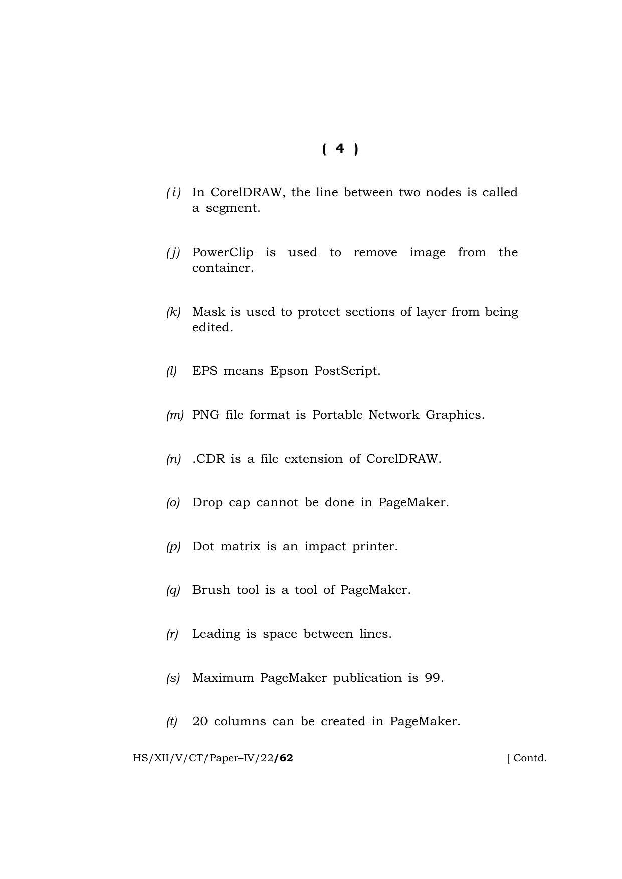 Meghalaya Board (MBOSE) Class 12   (HS-XII-V-CT-Paper-IV-22) 2022 Question Paper - Page 4