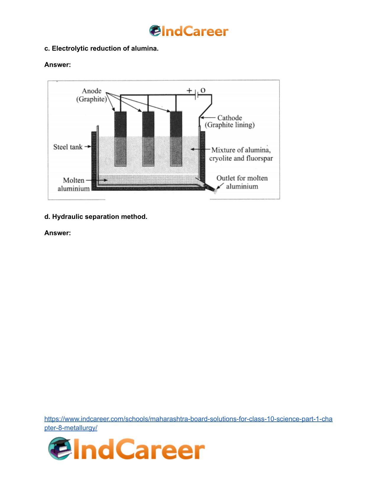 Maharashtra Board Solutions for Class 10- Science (Part 1): Chapter 8- Metallurgy - Page 9