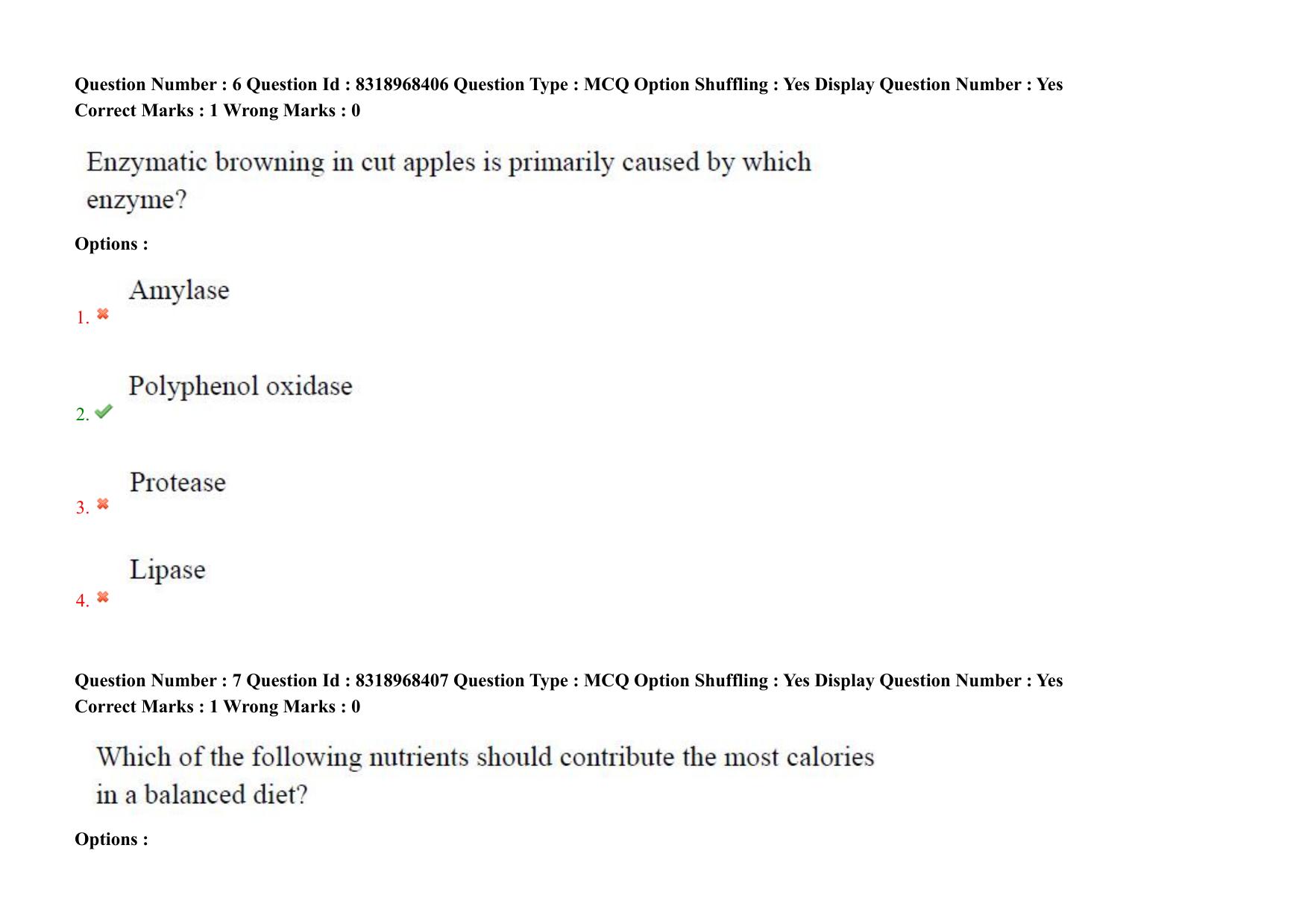 AP PGCET 2025 Food Technology Paper with Answer Key - Page 6