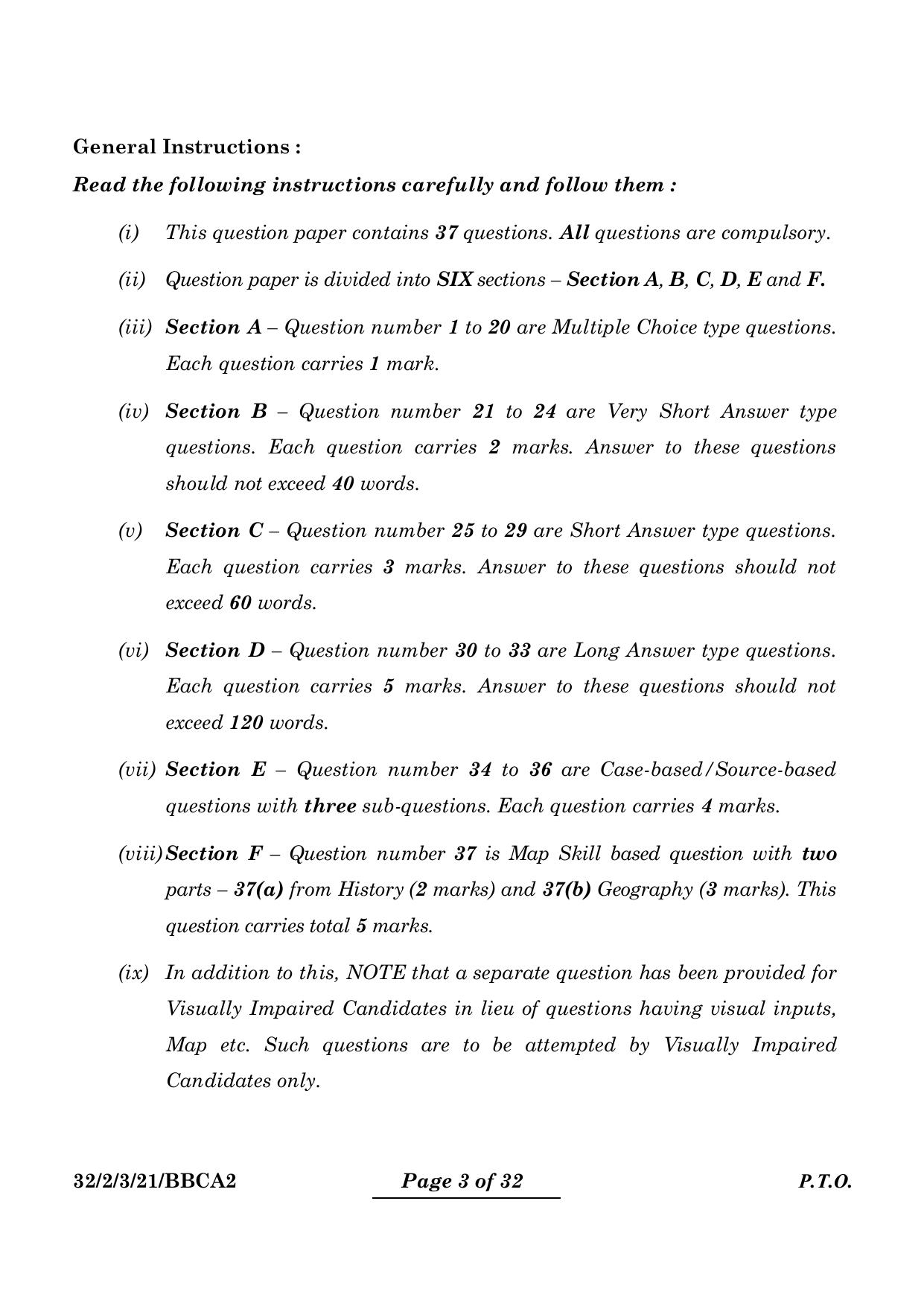 CBSE Class 10 32-2-3 Social Science 2024 Question Paper - Page 3