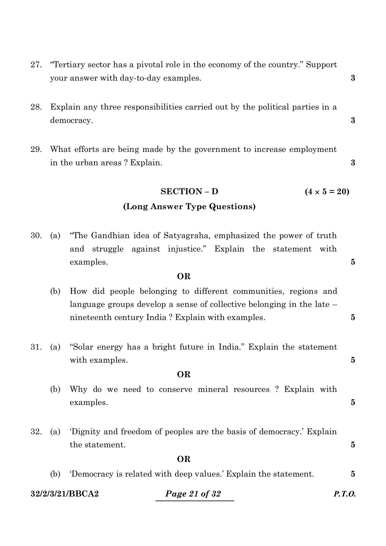 CBSE Class 10 32-2-3 Social Science 2024 Question Paper - Page 21