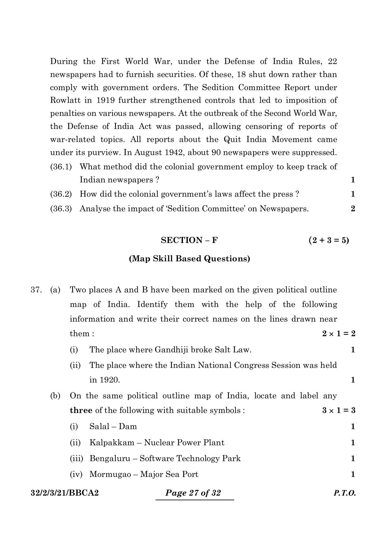 CBSE Class 10 32-2-3 Social Science 2024 Question Paper - Page 27