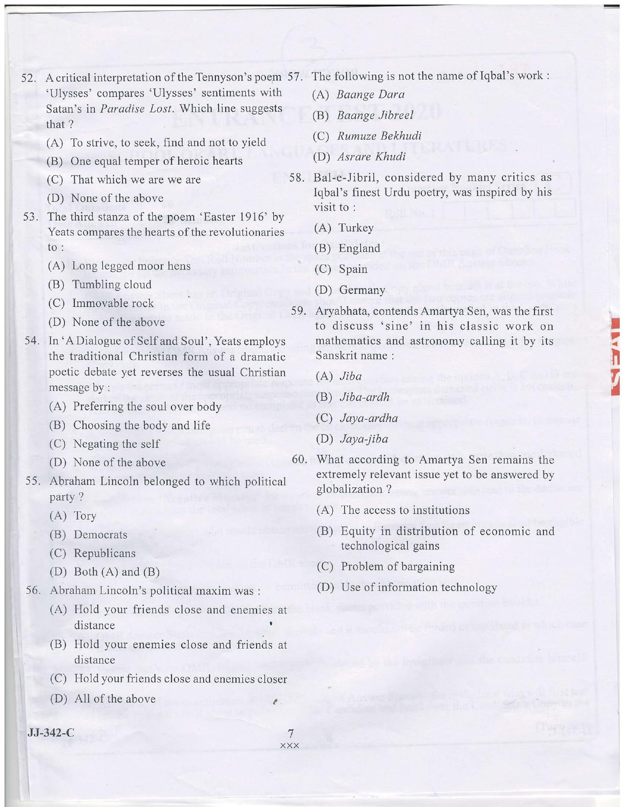 KUET 2024 M.A. English Question Paper - Page 20