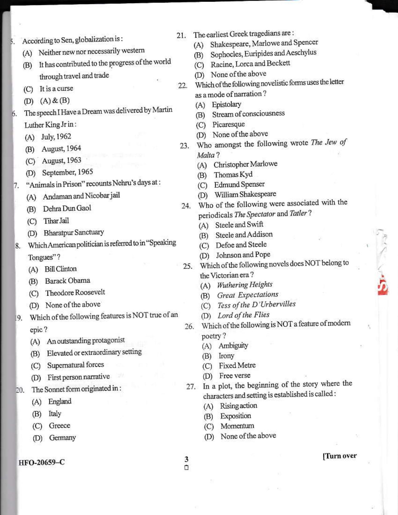 KUET 2024 M.A. English Question Paper - Page 22