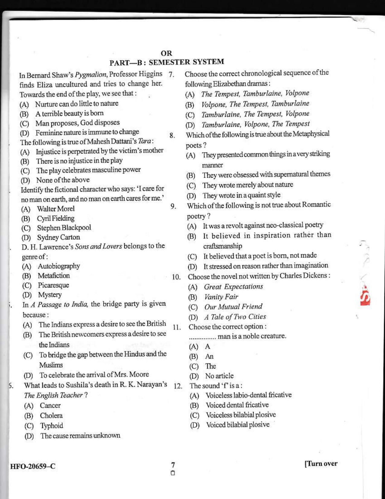 KUET 2024 M.A. English Question Paper - Page 26