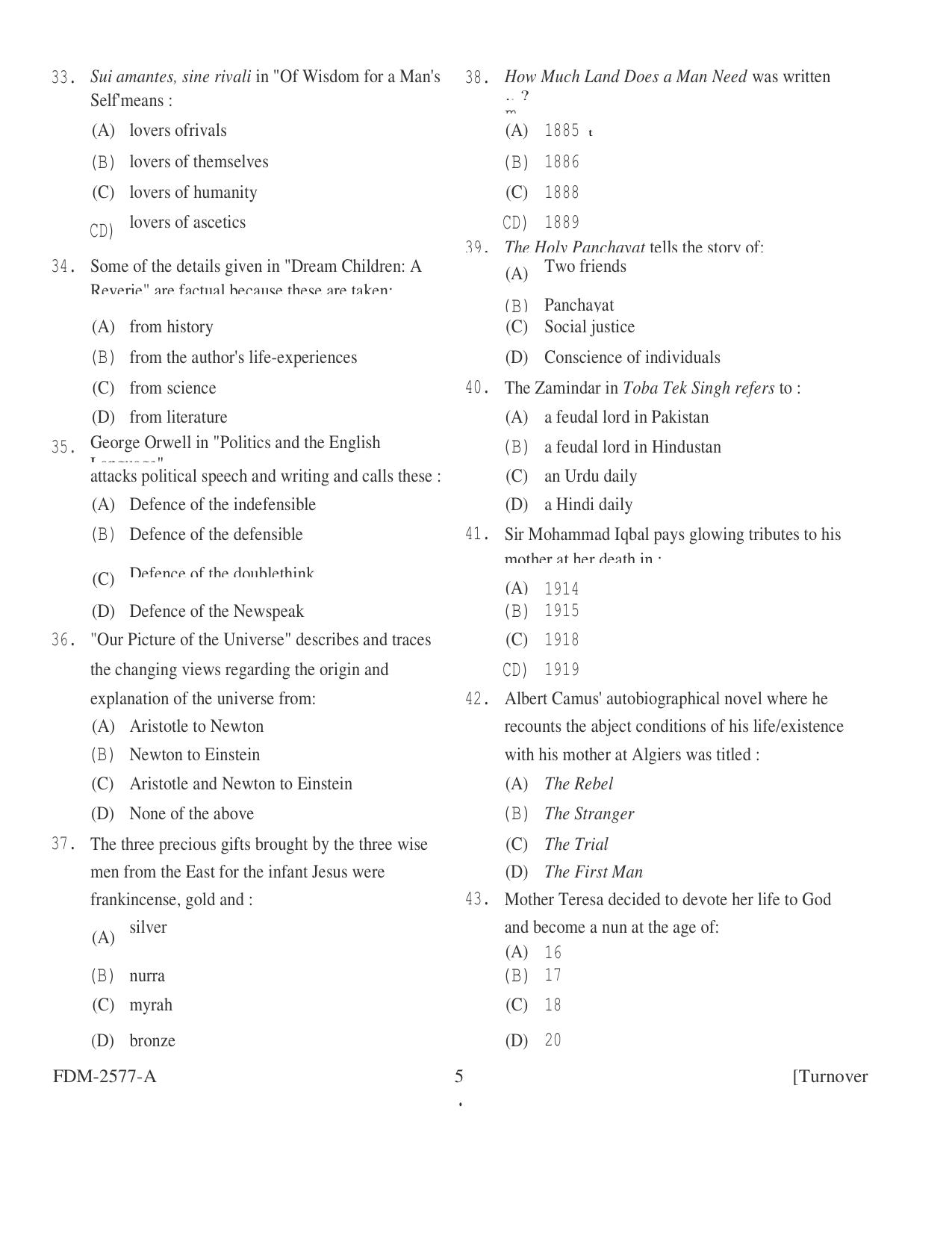 KUET 2024 M.A. English Question Paper - Page 34