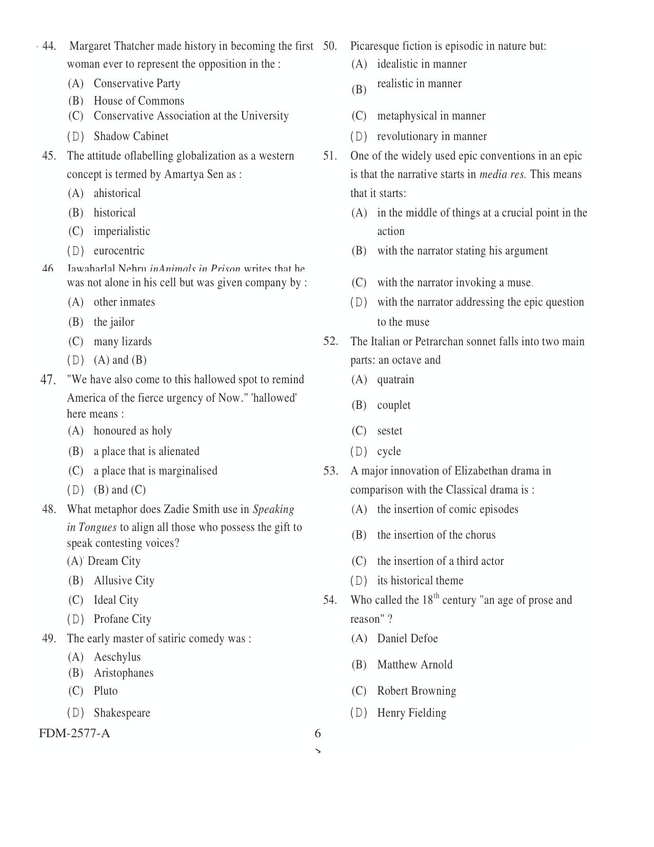 KUET 2024 M.A. English Question Paper - Page 35