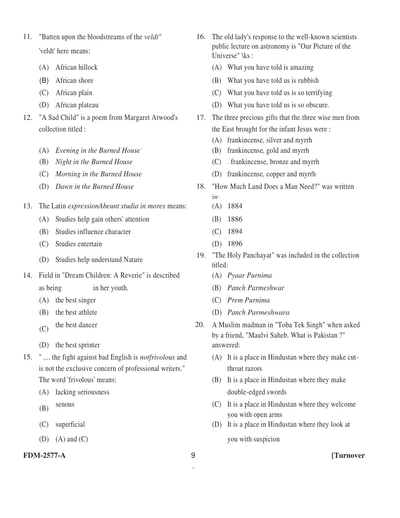 KUET 2024 M.A. English Question Paper - Page 38