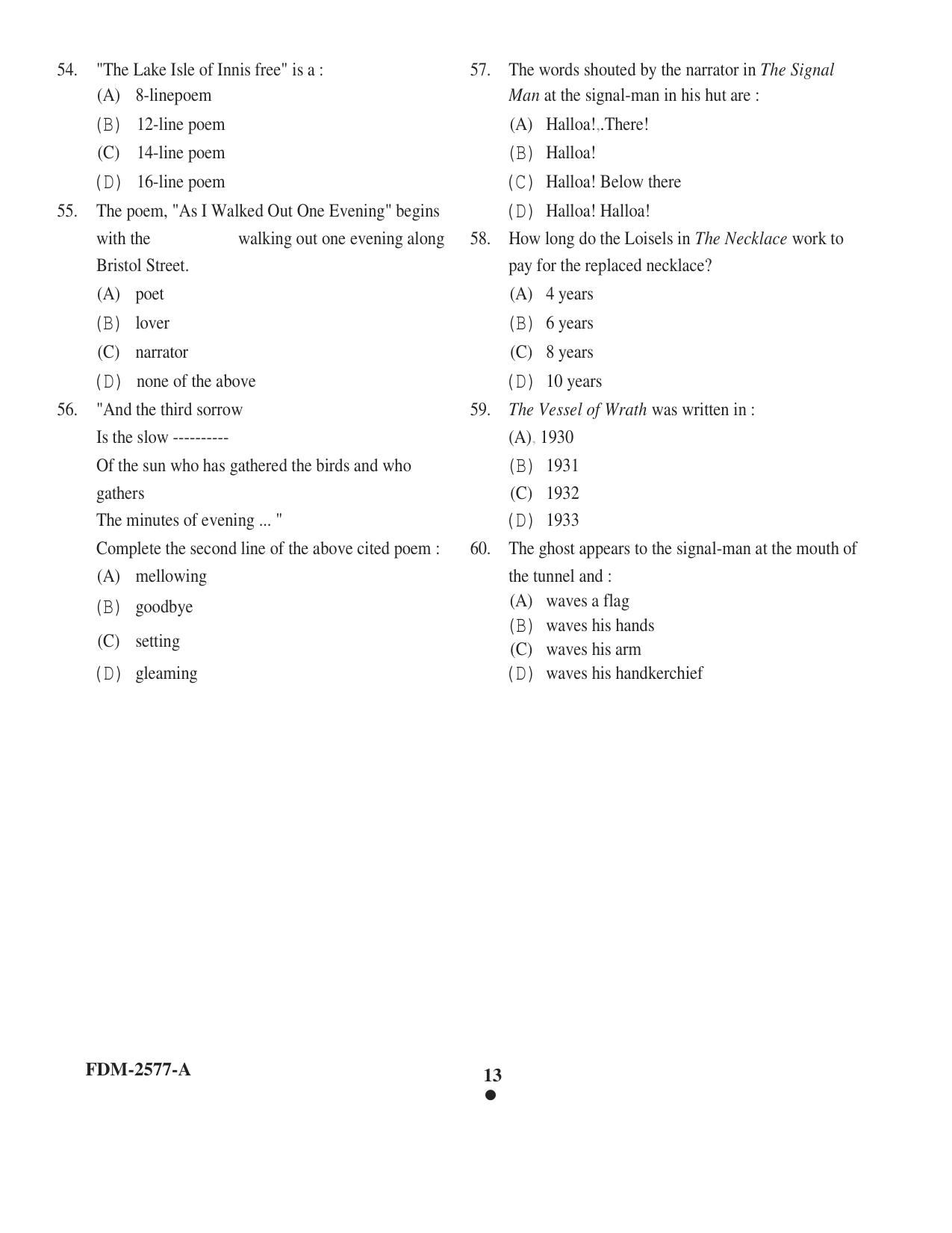 KUET 2024 M.A. English Question Paper - Page 42