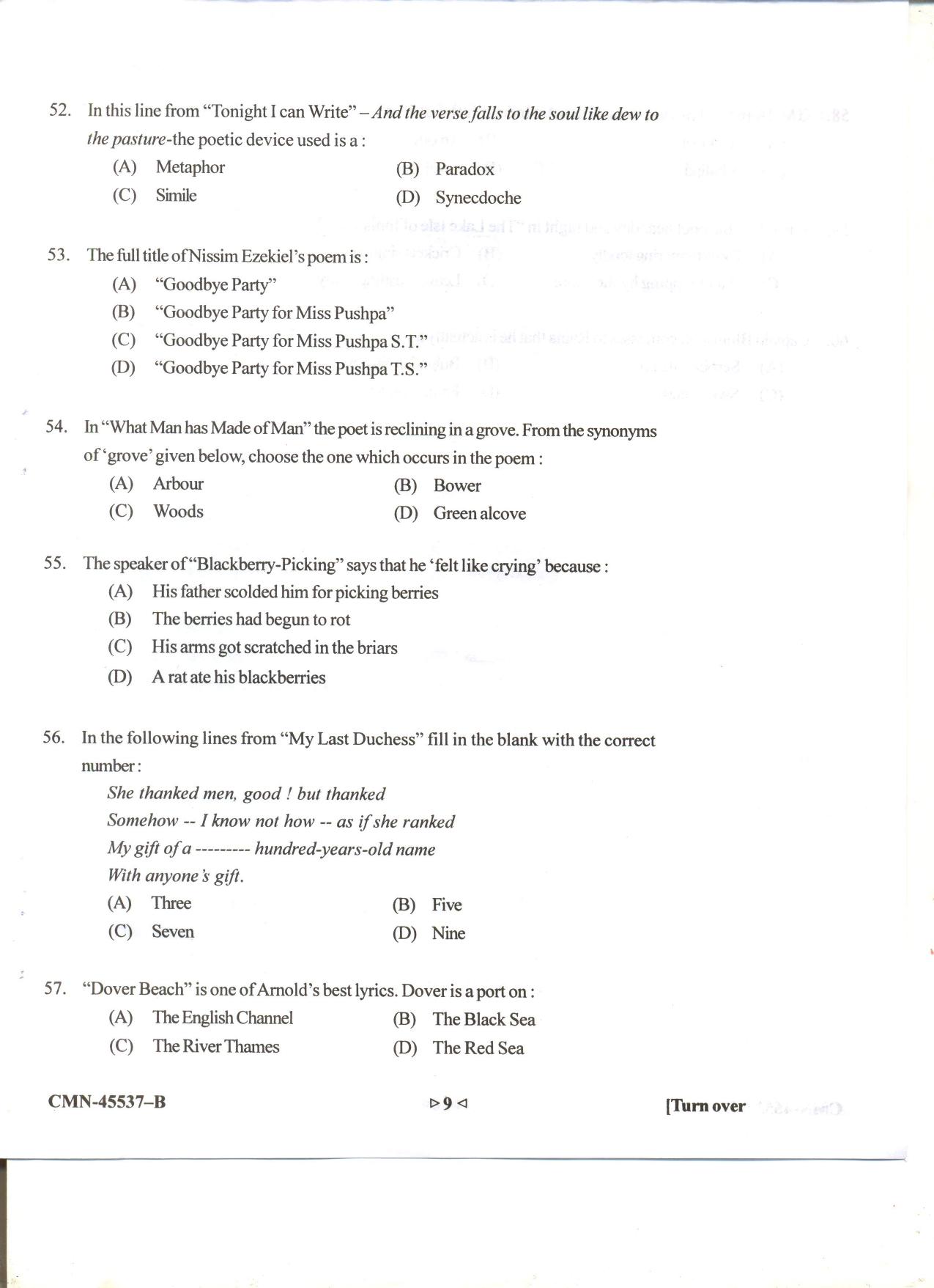 KUET 2024 M.A. English Question Paper - Page 66