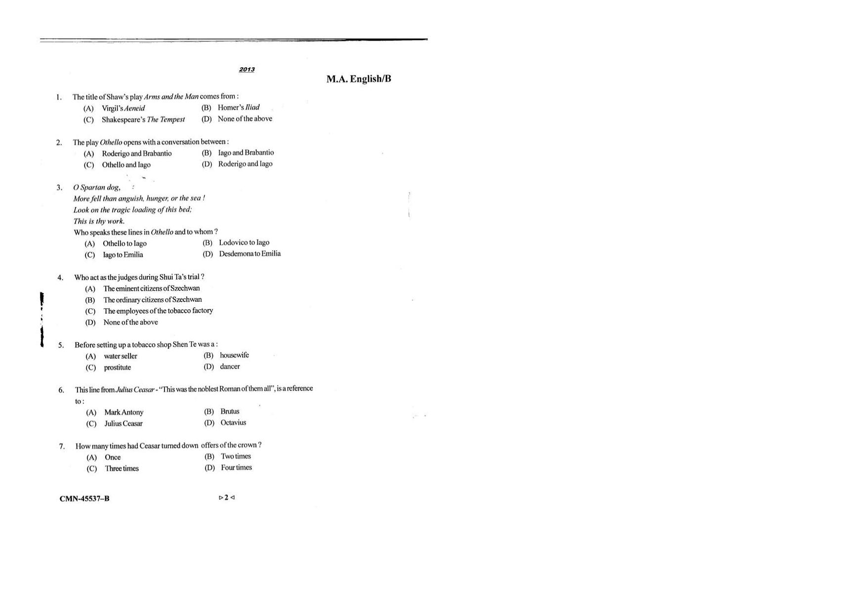 KUET 2024 M.A. English Question Paper - Page 68
