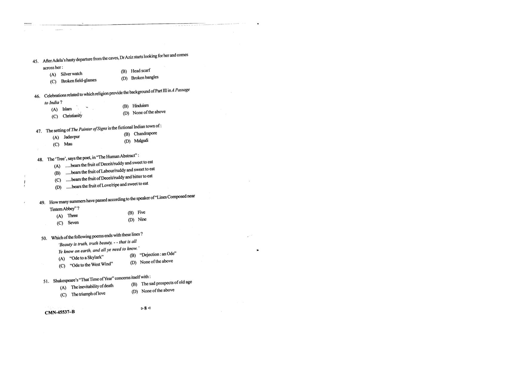 KUET 2024 M.A. English Question Paper - Page 74