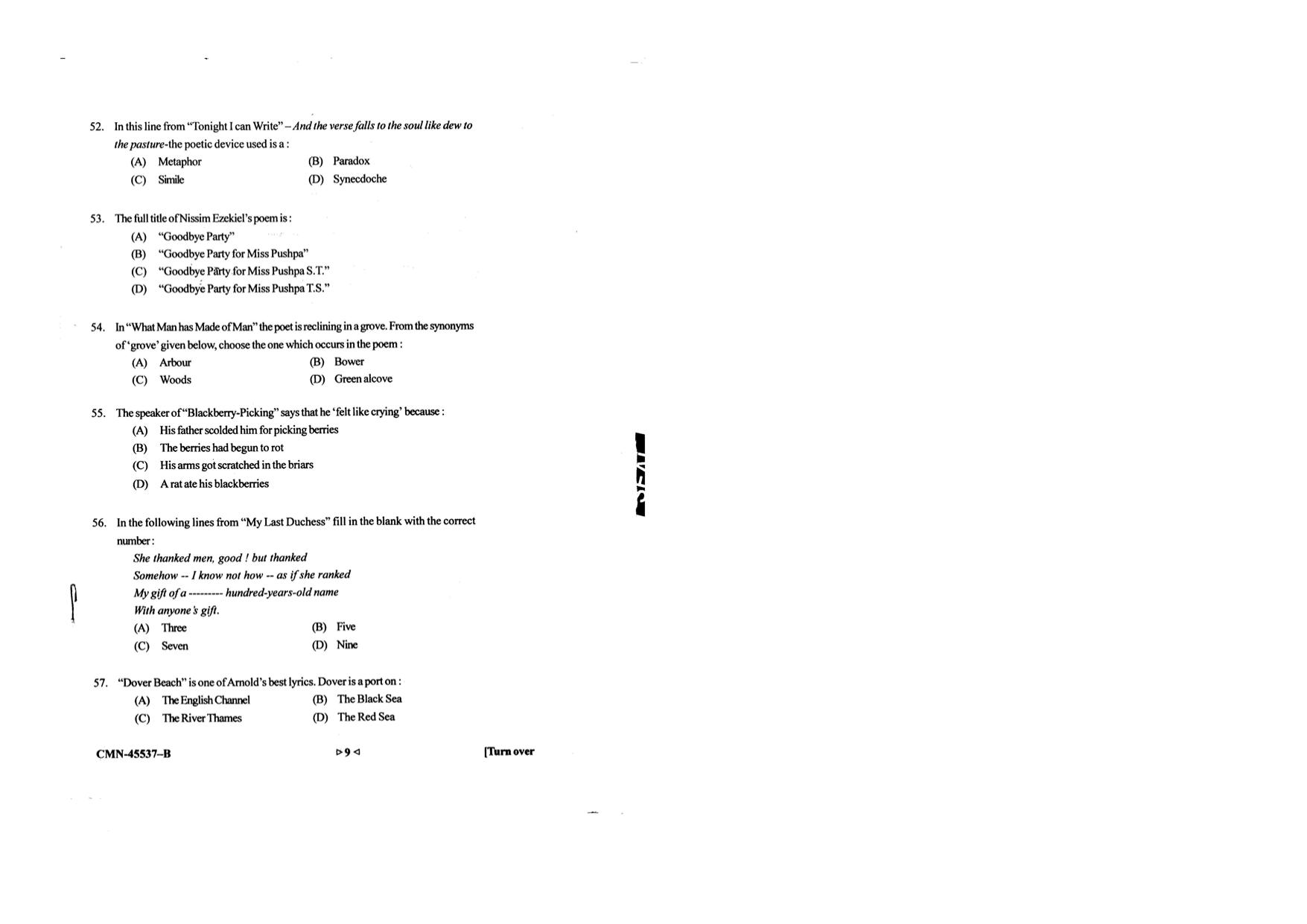 KUET 2024 M.A. English Question Paper - Page 75