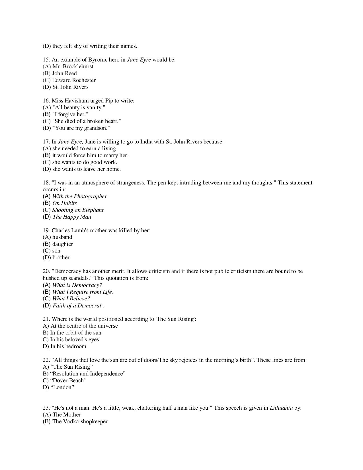 KUET 2024 M.A. English Question Paper - Page 105