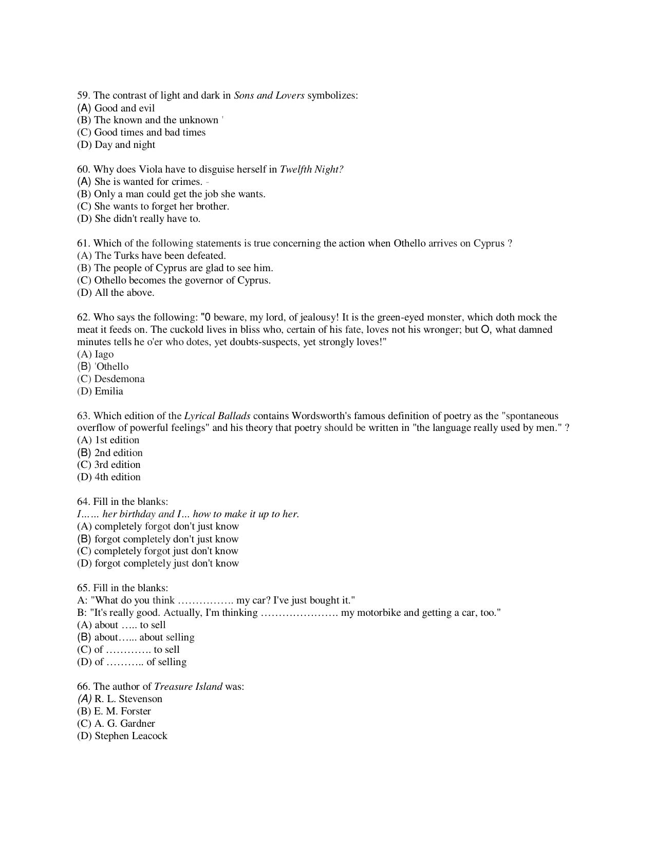 KUET 2024 M.A. English Question Paper - Page 110