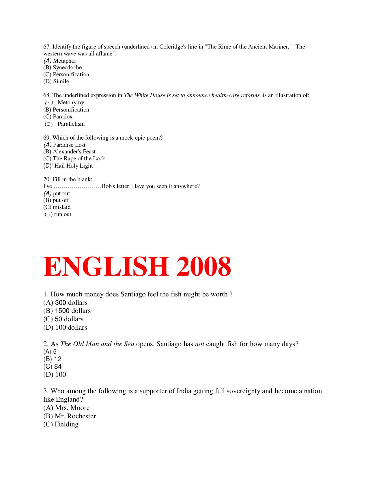 KUET 2024 M.A. English Question Paper - Page 111