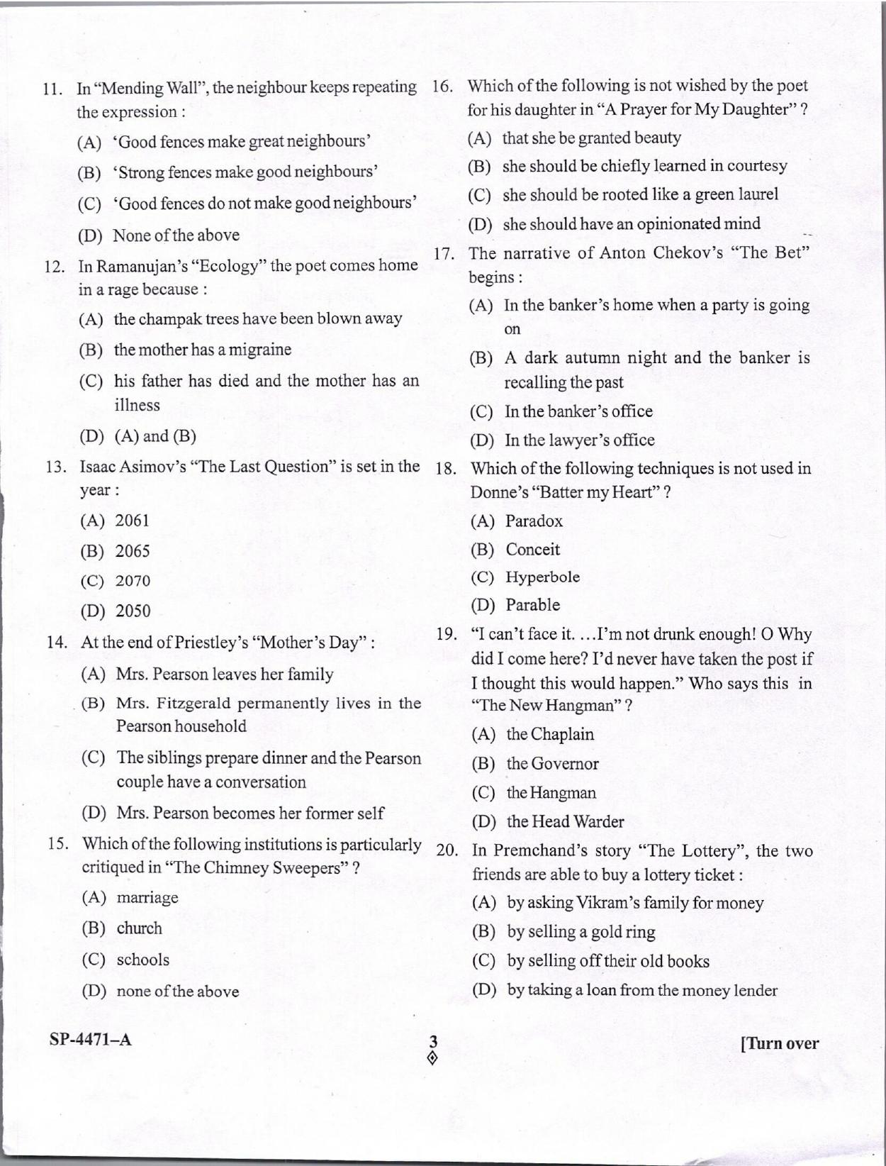 KUET 2024 M.A. English Question Paper - Page 122