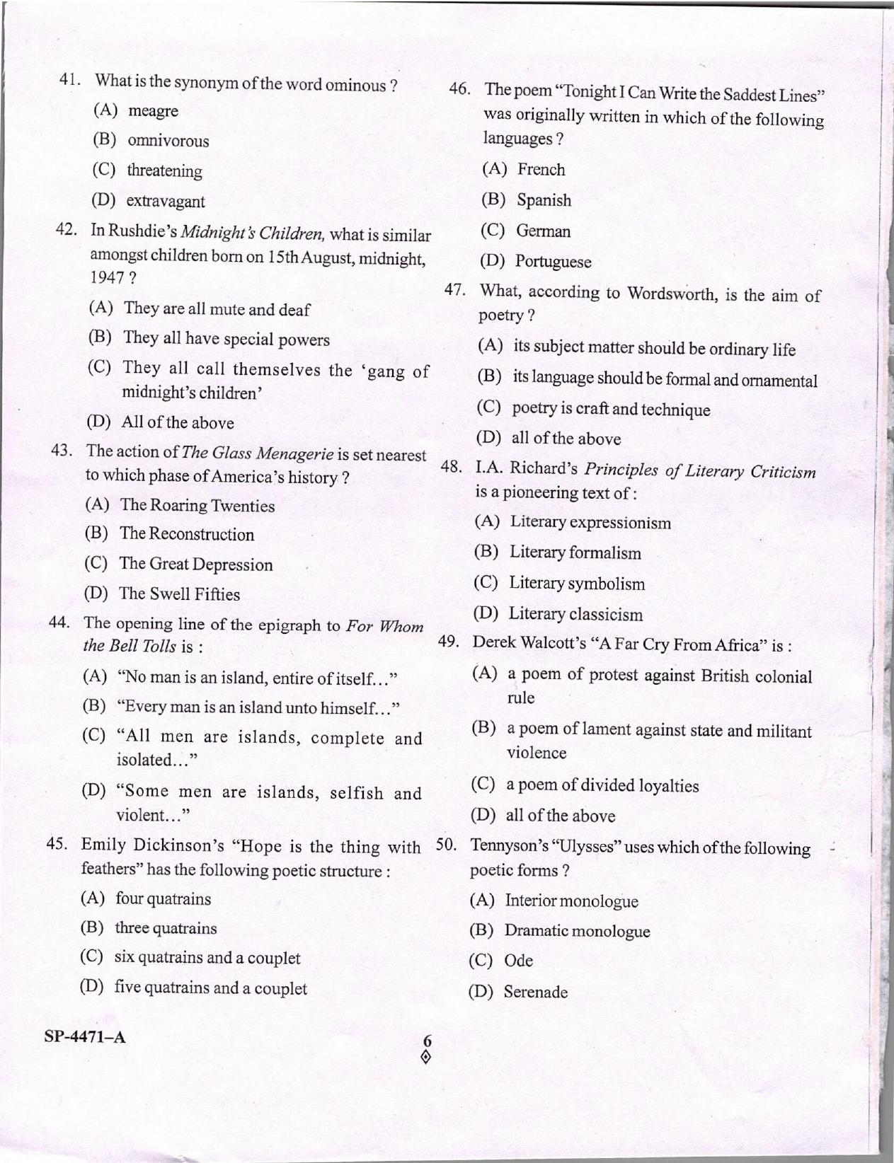 KUET 2024 M.A. English Question Paper - Page 125
