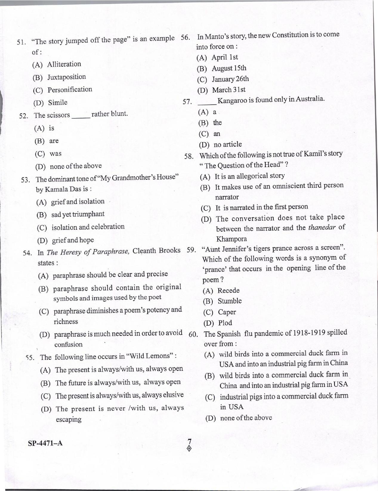 KUET 2024 M.A. English Question Paper - Page 126
