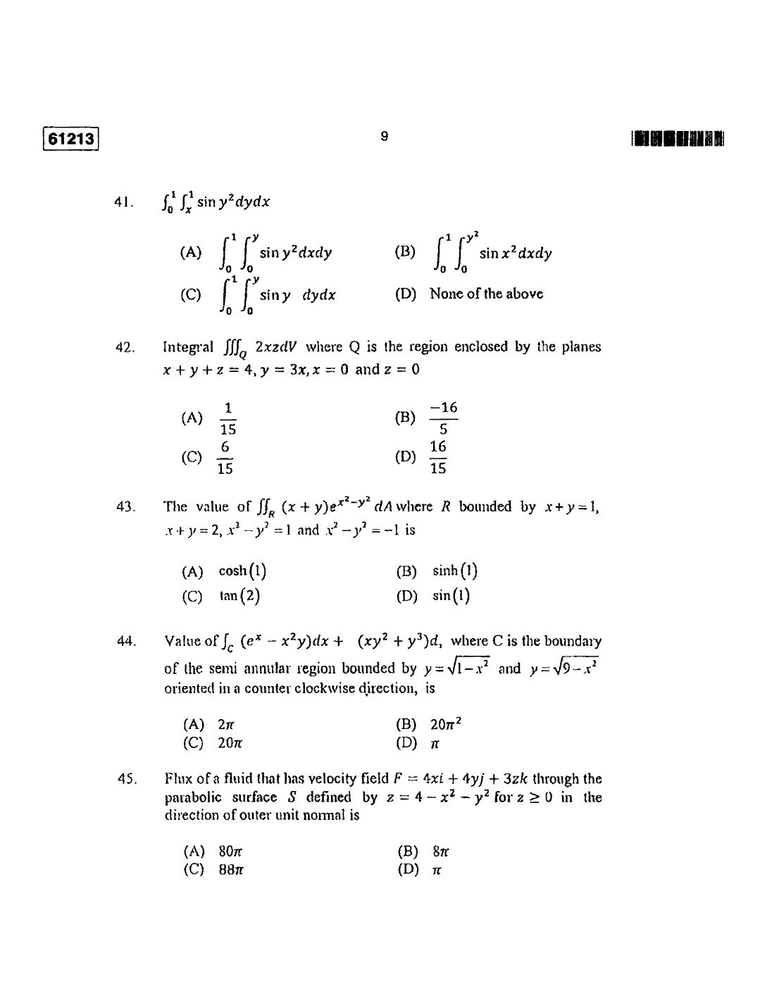 CUSAT CAT 2013 Mathematics Question Paper - Page 10