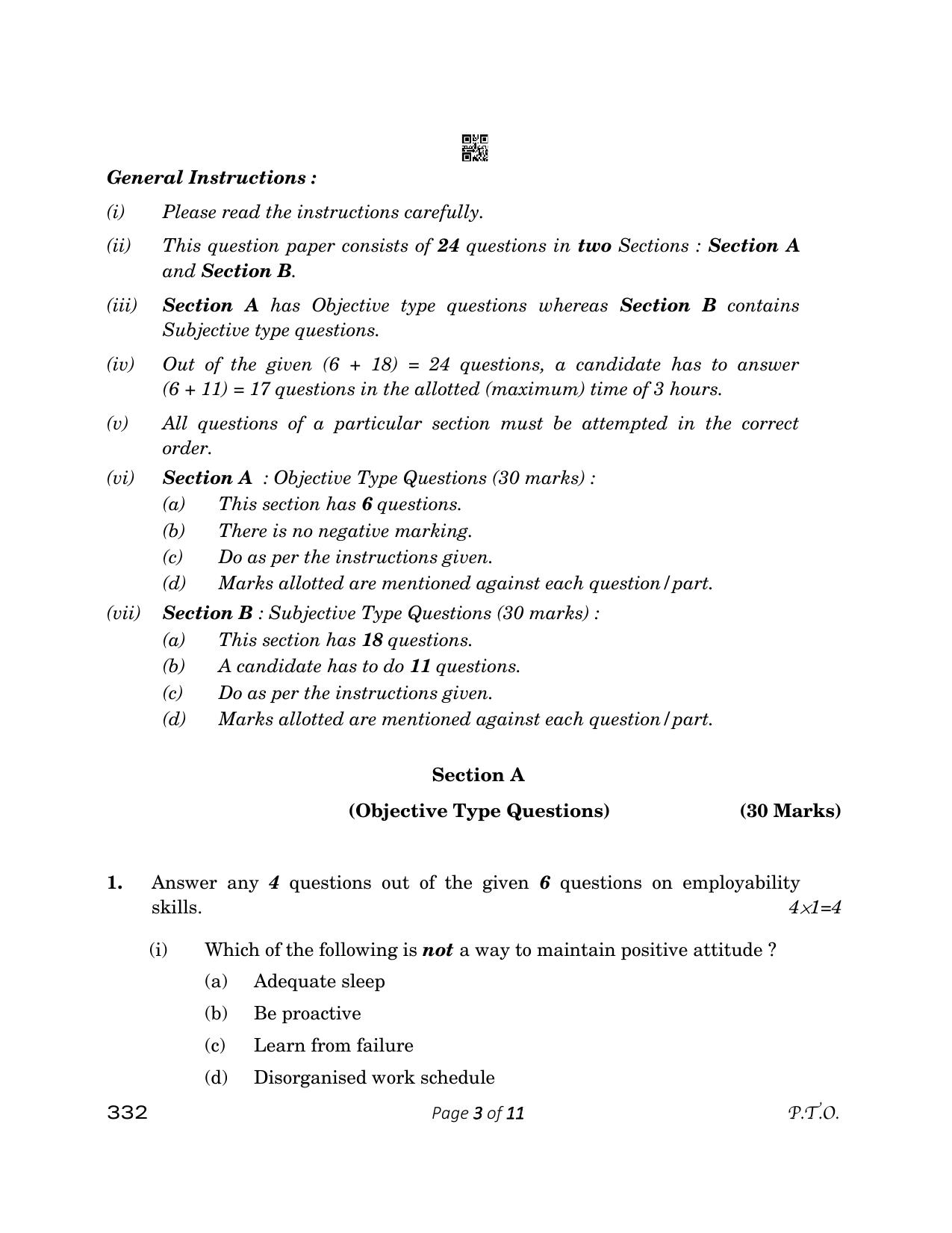 CBSE Class 12 Agriculture 2023 Question Paper - Page 3