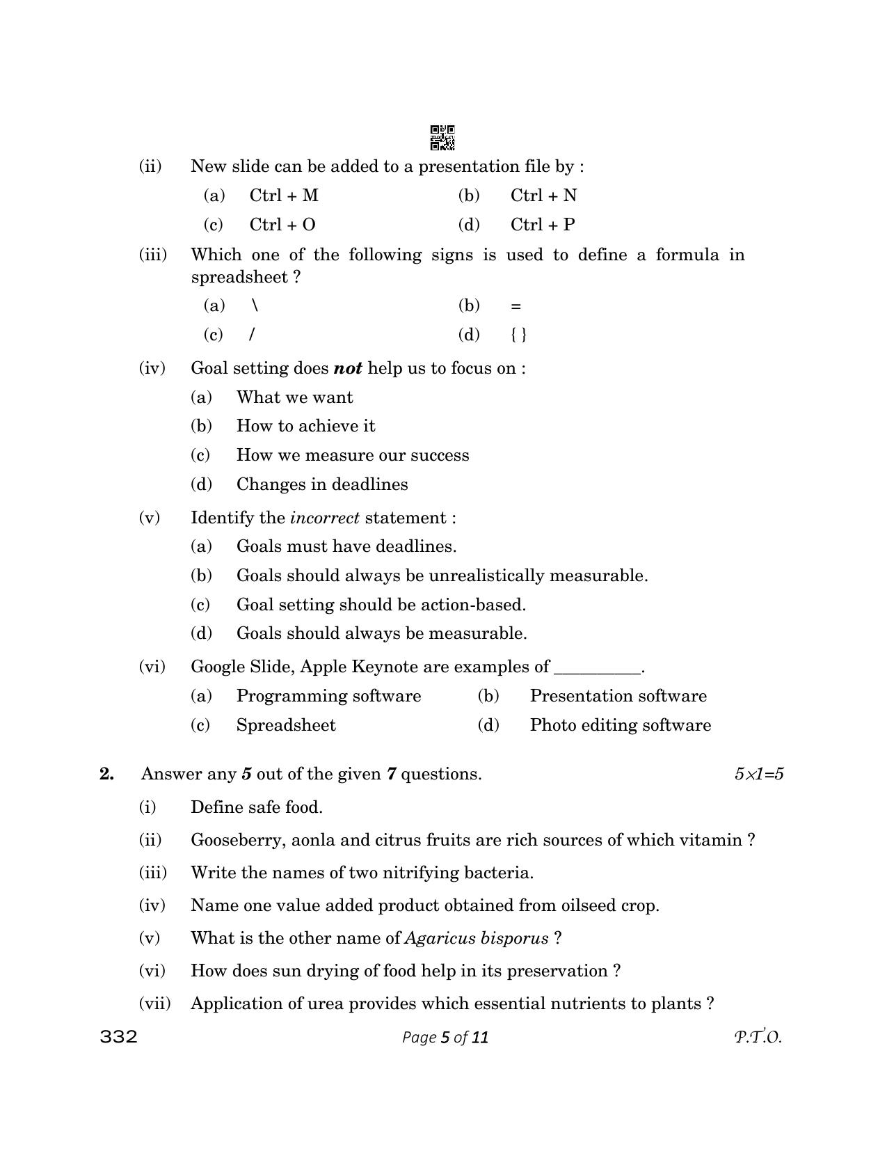 CBSE Class 12 Agriculture 2023 Question Paper - Page 5